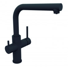Grifo de fregadero bimando negro mate 3 vías Metal Free Clever