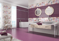 <p>
	RVTO / WALL / RVTM: VERTOU BLANCO 25 x 85 / VERTOU MALVA 25 x 85 / DEC. PRADERA 25 x 85 / LIST. BOHEMIA 5 x 85</p>
<p>
	&nbsp;PVTO / FLOOR / SOL: CREA MALVA 31,6 x 31,6</p>