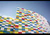 FACHADA PALAU DE LA FESTA (CASTELLON DE LA PALANA): LIBERTY 50X100 BLANCO, VERDE, AZUL, AMARILLO, NARANJA Y ROJO