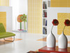 RVTO./WALL: AGATHA BLANCO 25X50 - AGATHA AMARILLO 25X50 - AGATHA LUNARES AMARILLO 25X50 - AGATHA 2-LINEAS AMARILLO 25X50 / PVTO./FLOOR: ARCOIRIS BLANO 31,6X31,6 - ARCOIRIS NARANJA 31,6X31,6     