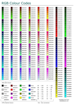 RGB Hex Colour Chart