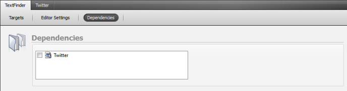 "Dependencies view"