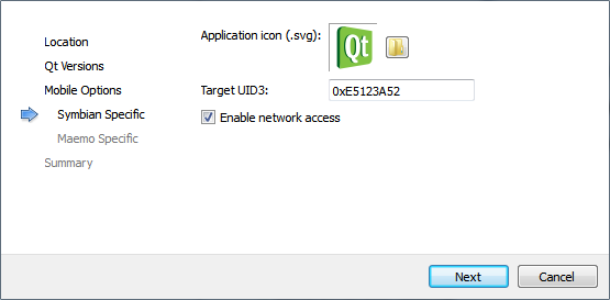 "Symbian Specific dialog"