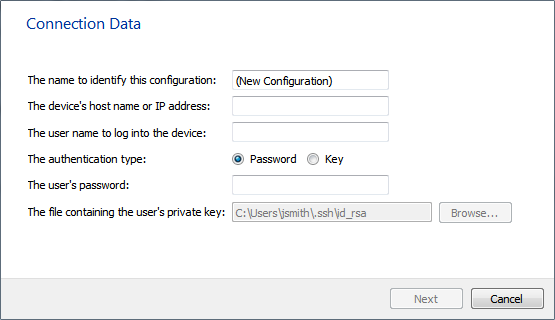 "Connection Data wizard"
