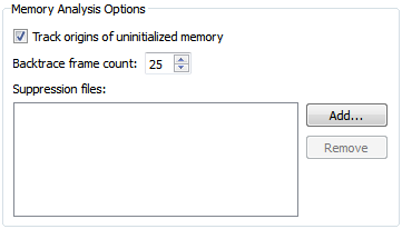 "Memory Analysis options"