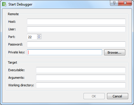 "Start Debugger dialog"