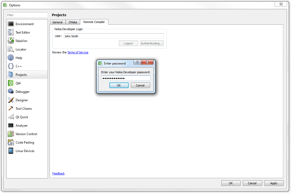 "Remote Compiler options"