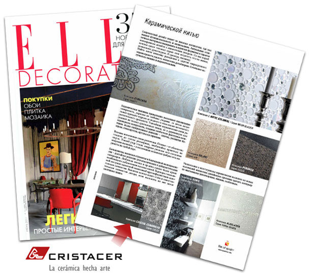 Cristal Cer�micas en la edici�n rusa de la Revista Elle.