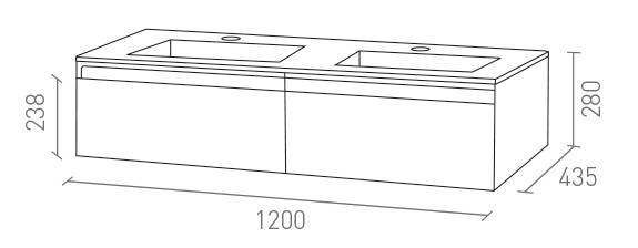 MUEBLE AQUA 120 ANTRA.1CJ 2SEN