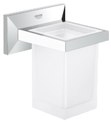 Allure Brilliant Soporte mural con
vaso de cristal satinado 40493 000
