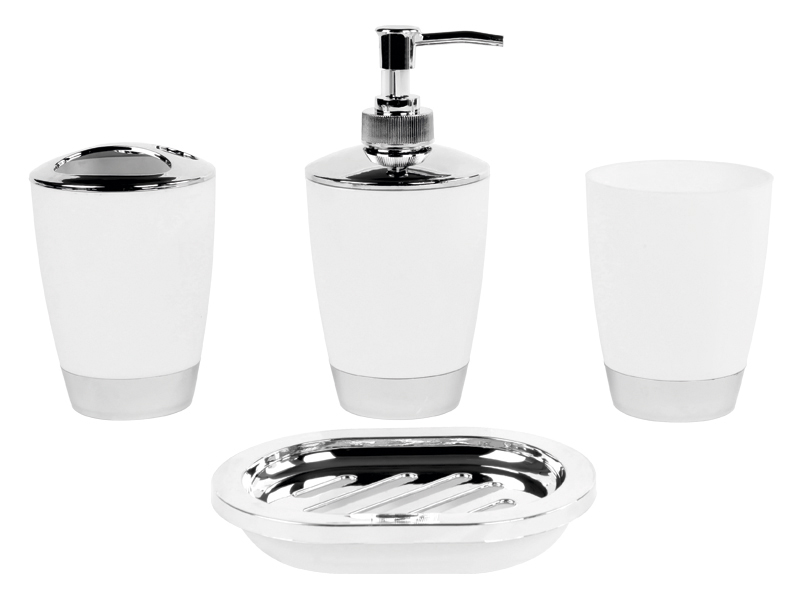 SET 4 PIEZAS ABS BLANCO/CROMO