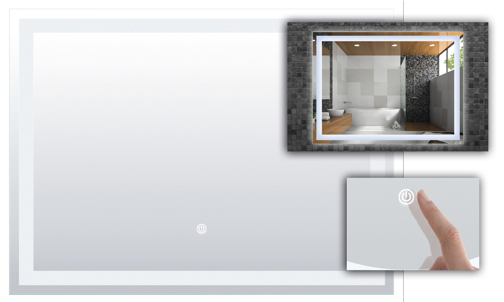 ESPEJO RECTANGULAR TACTIL CON LUZ LED