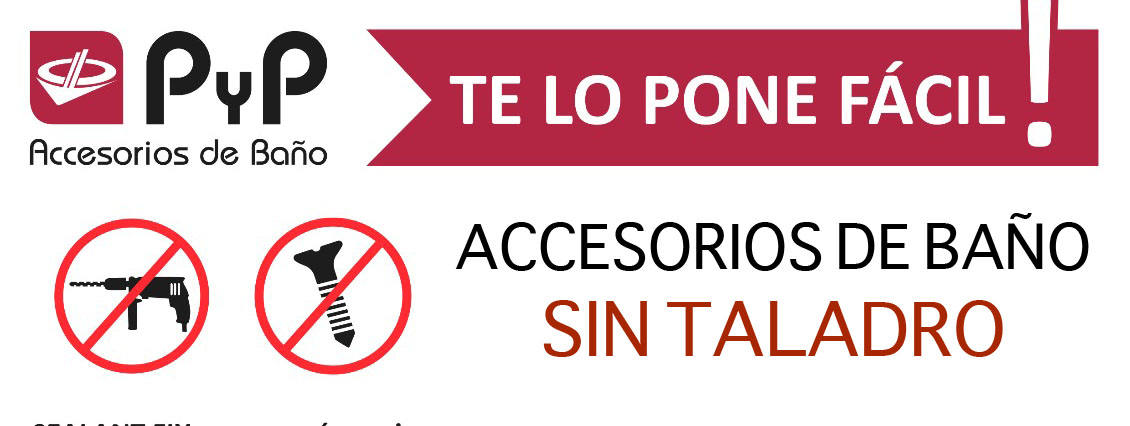 Accesorios de ba&ntilde;o sin taladro