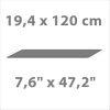 19,4 x 120 cm - 7,6 x 47,2 in