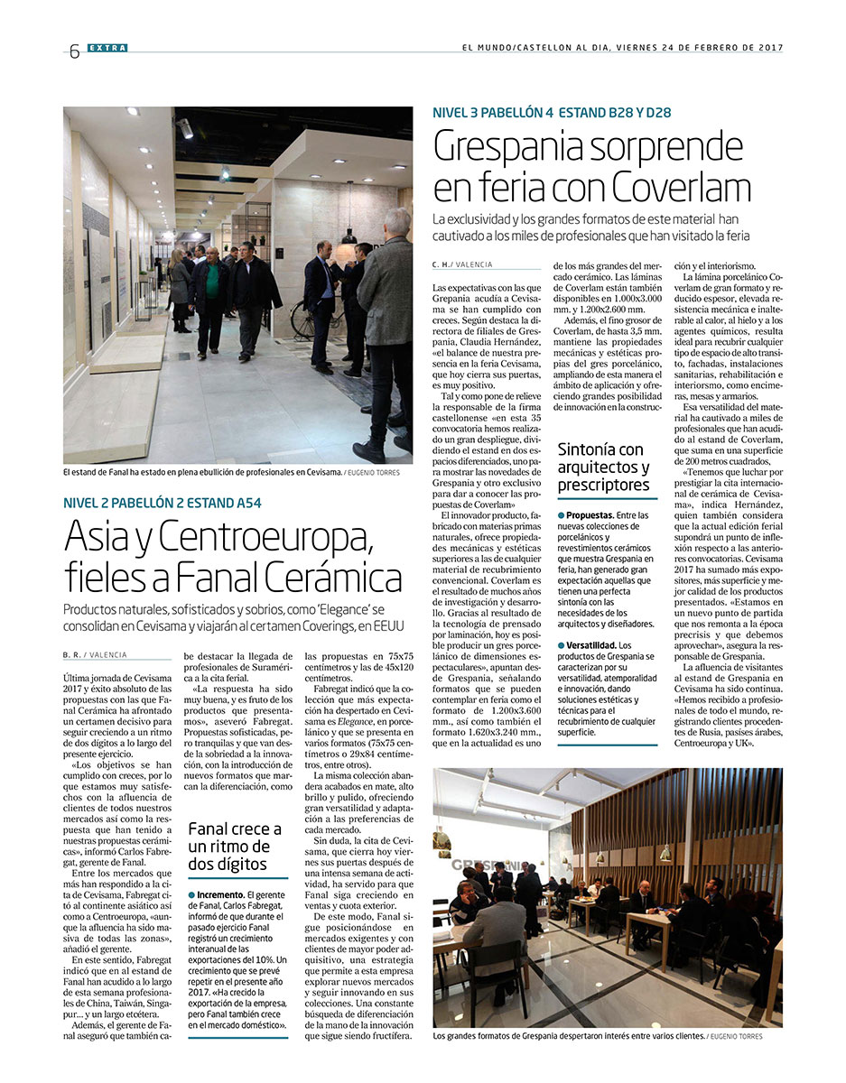 PERIODICO EL MUNDO CEVISAMA 2017