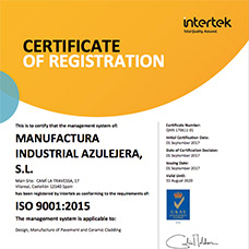 Certificado de registro QMS de Mainzu 