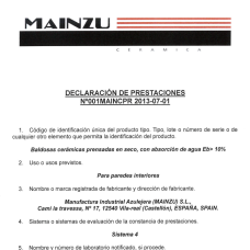 Detalles técnicos de Mainzu sobre su material de revestimiento.