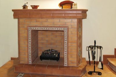 Chimenea con gres. Serie Quijote