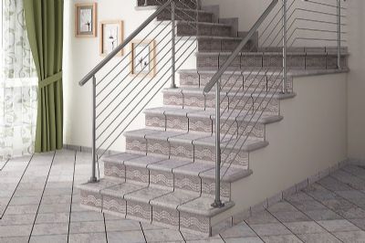Escalera Fuji. Peldaño fiorentino. Tabica D-7.