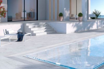 Piscina desbordante White Stone.