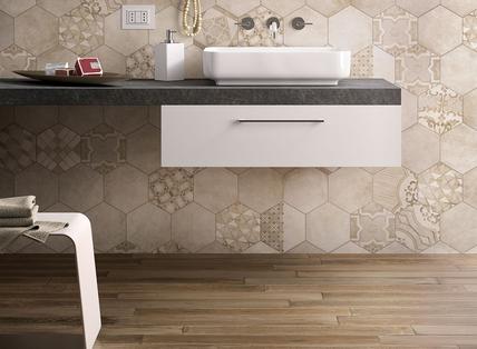 Treverkage: Azulejos para el cuarto de baño: cerámica y porcelánico - Marazzi