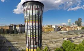 azulejos de Marazzi para la Torre Arcobaleno de Milán
