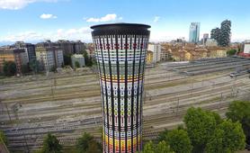 azulejos de Marazzi para la Torre Arcobaleno de Milán