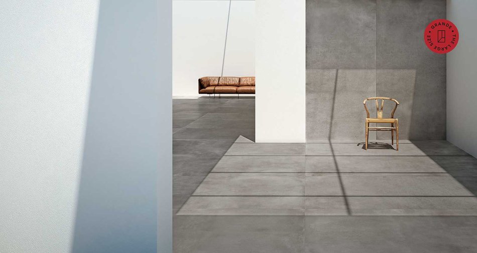 Marazzi: Grande Concrete Look, placas de imitación del cemento para soluciones con la máxima continuidad