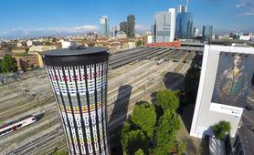 azulejos de Marazzi para la Torre Arcobaleno de Milán