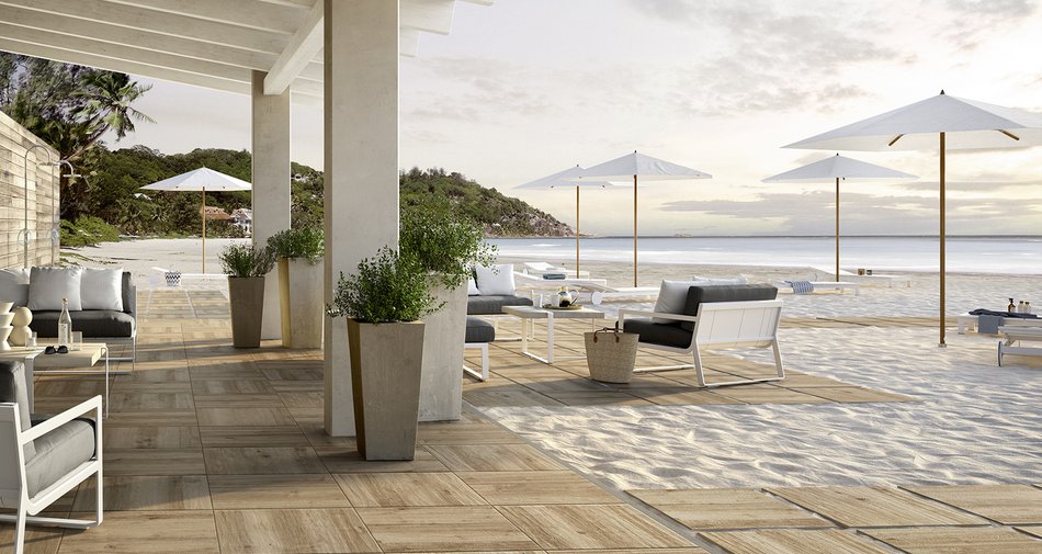 Gres de grosor aumentado de 20 mm, solución ideal para la pavimentación de establecimientos balnearios