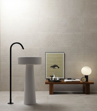 Stone_art. Limestone provides the inspiration for a new wall covering in size 40x120.