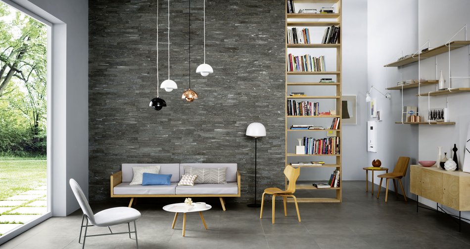Mesh-mounted mosaic for wall covering.