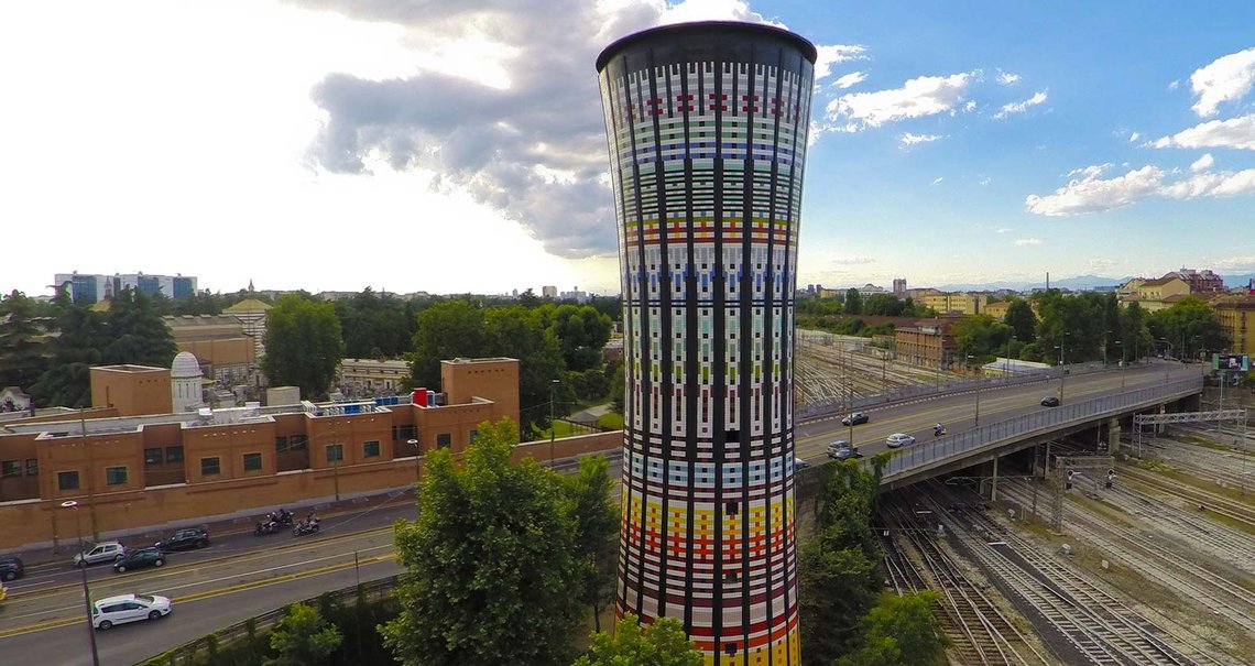 azulejos de Marazzi para la Torre Arcobaleno de Milán