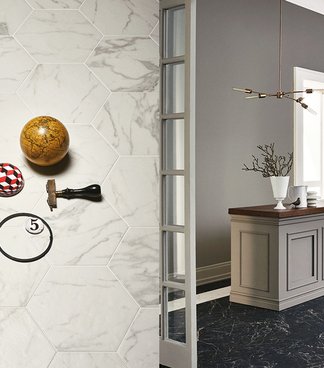Allmarble y Materika fotografiadas por Andrea Ferrari en la nueva campaña publicitaria de Marazzi 2016.