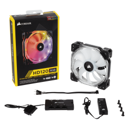 Ventilador Caja RGB HD120 Led Single Fan Con Controlador de Corsair