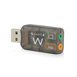 Tarjeta de Sonido Externa Ewent USB 7.1 Negra