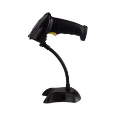 Lector laser 1D, USB, Negro, con base