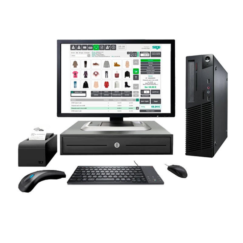 Comprar TPV MEDIUM ELITE ( Monitor Táctil 15" + IMPRESORA TICKET + CAJON + LECTOR CODIGO BARRAS )