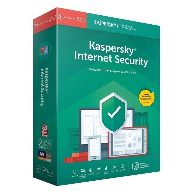 Comprar ANTIVIRUS KASPERSKY INTERNET SECURITY 2020  3 DISPOSITIVOS  1 AÑO  NO CD