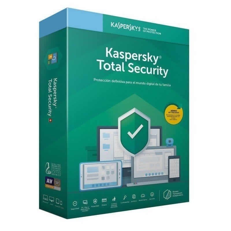 Comprar ANTIVIRUS KASPERSKY TOTAL SECURITY 2020  5 DISPOSITIVOS  1 AÑO  NO CD