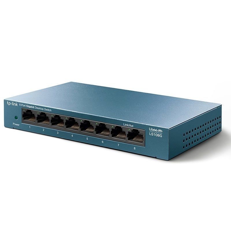 Comprar SWITCH TPLLINK LS108G  8 PUERTOS RJ45 10/100/1000  Negociación AUTOMÁTICA  CARCASA DE METAL  GREEN TECH