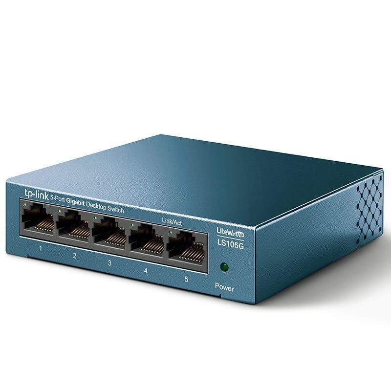 Comprar SWITCH TPLLINK LS105G  5 PUERTOS RJ45 10/100/1000  Negociación AUTOMÁTICA  CARCASA DE METAL  GREEN TECH PARA