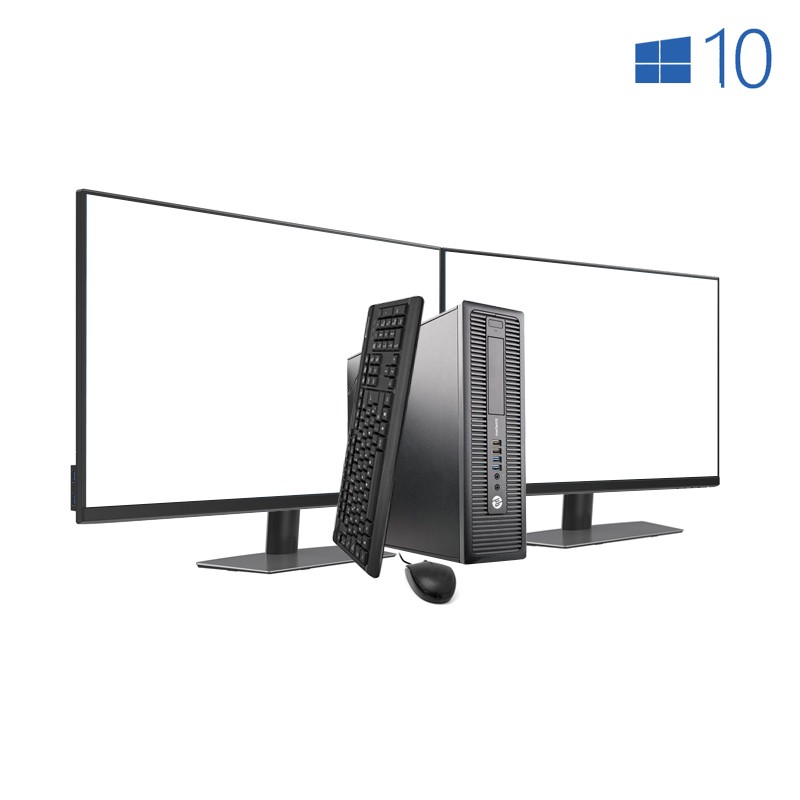 Comprar HP 800 G2 SFF i7 6700 | 16 GB | 240 SSD | WIFI | HDMI GT 710 | WIN 10 PRO | DOBLE LCD 23" + TECLADO Y RATON