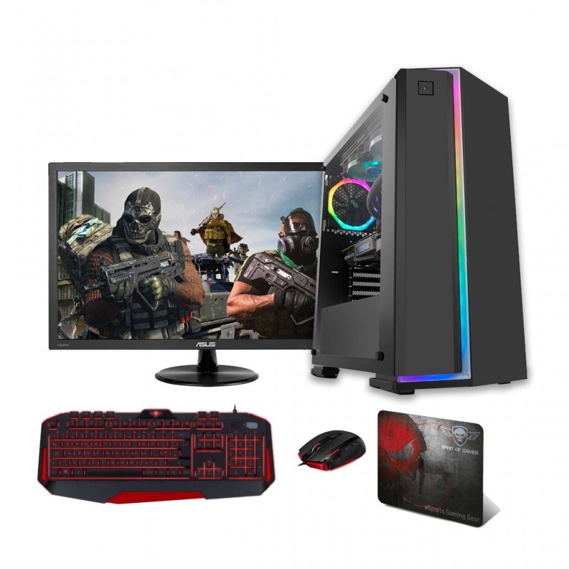 Comprar PC Gaming INTEL I5 10400 2.9 Ghz | 8 Gb DDR4 2666 | 240 SSD + HDD 1 TB | W10 HOME | MONITOR 24"