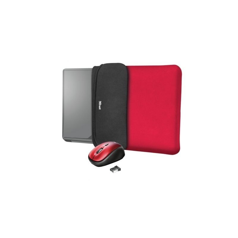 Comprar Funda + raton inalambrico trust yvo para portatiles hasta 15.6' rojo