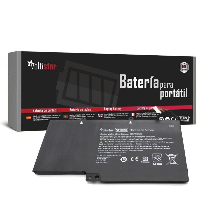 Comprar BATERIA VOLTISTAR PARA PORTATIL HP 761230-005 760944-421 HSTNN-LB6L NP03-3S1P TPN-Q146