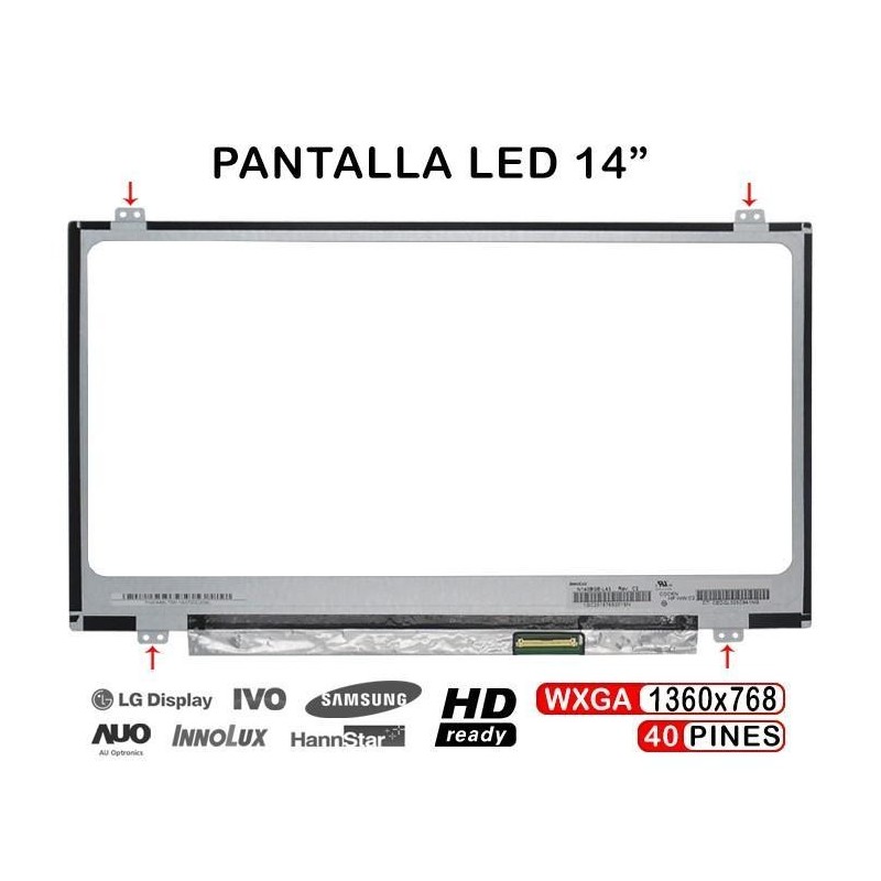 Comprar PANTALLA LED DE 14" PARA PORTATIL N140BGE-L42 N140FGE-LA2
