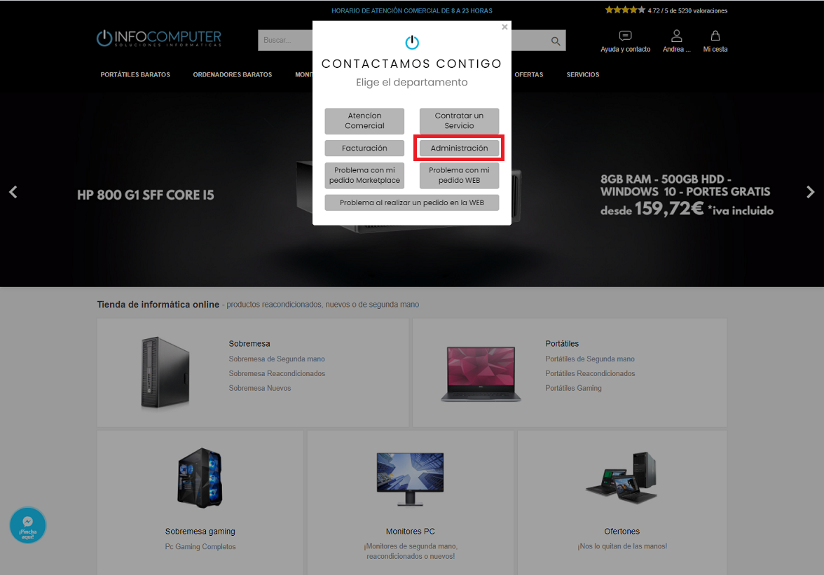 contacto administracion infocomputer