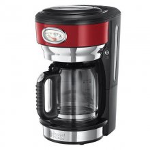 Russell Hobbs Ribbon Red Cafetera Retro con Jarra de Cristal en PcComponentes