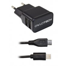 Owlotech Cargador 2,1A 2x USB Lighting + MUSB en PcComponentes